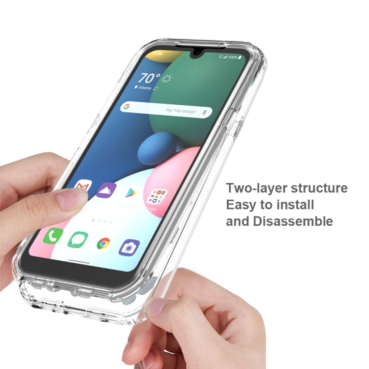 For LG K31 2 in 1 High Transparent Painted Shockproof PC + TPU Protective Case