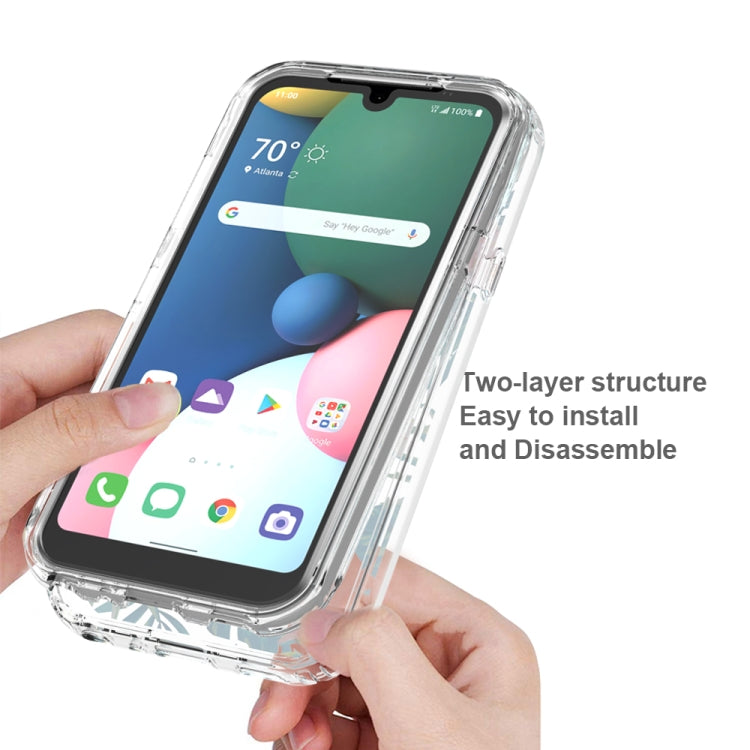 For LG K31 2 in 1 High Transparent Painted Shockproof PC + TPU Protective Case