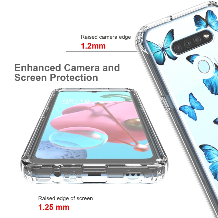 For LG K51 2 in 1 High Transparent Painted Shockproof PC + TPU Protective Case