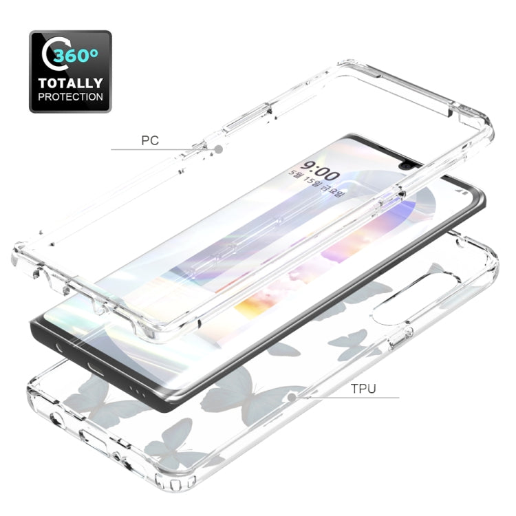 For LG Velvet 2 in 1 High Transparent Painted Shockproof PC + TPU Protective Case