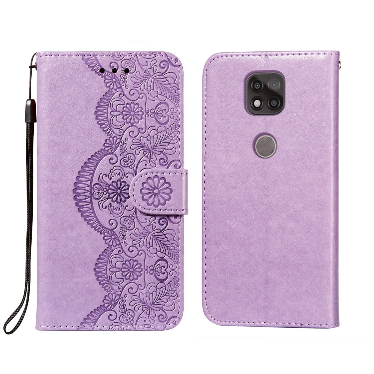 For Motorola Moto G Power (2021) Flower Vine Embossing Pattern Horizontal Flip Leather Case with Card Slot & Holder & Wallet & Lanyard