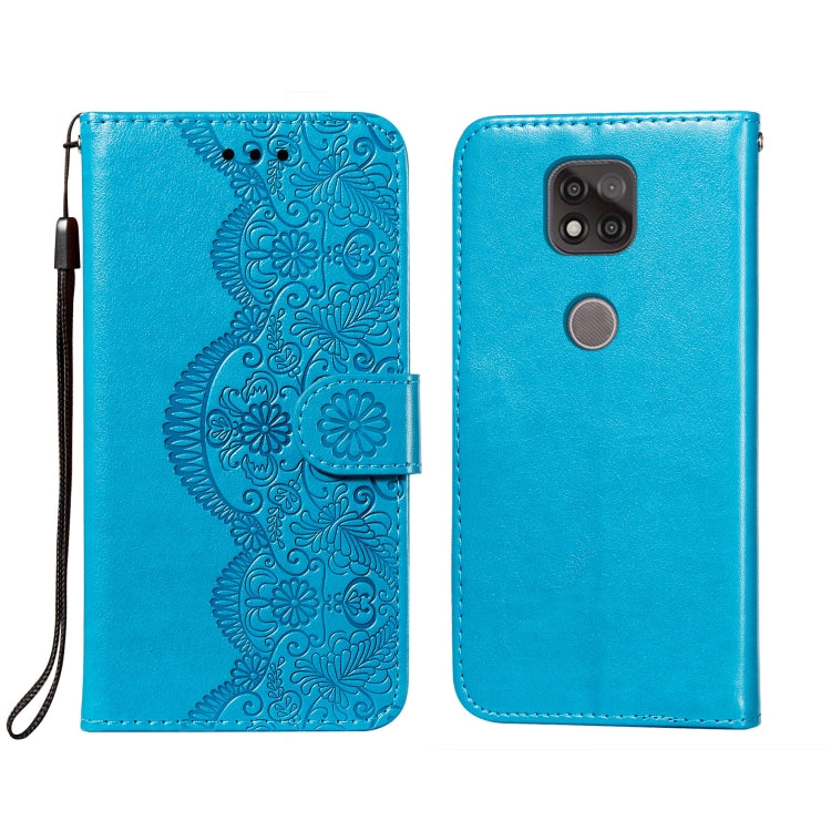 For Motorola Moto G Power (2021) Flower Vine Embossing Pattern Horizontal Flip Leather Case with Card Slot & Holder & Wallet & Lanyard
