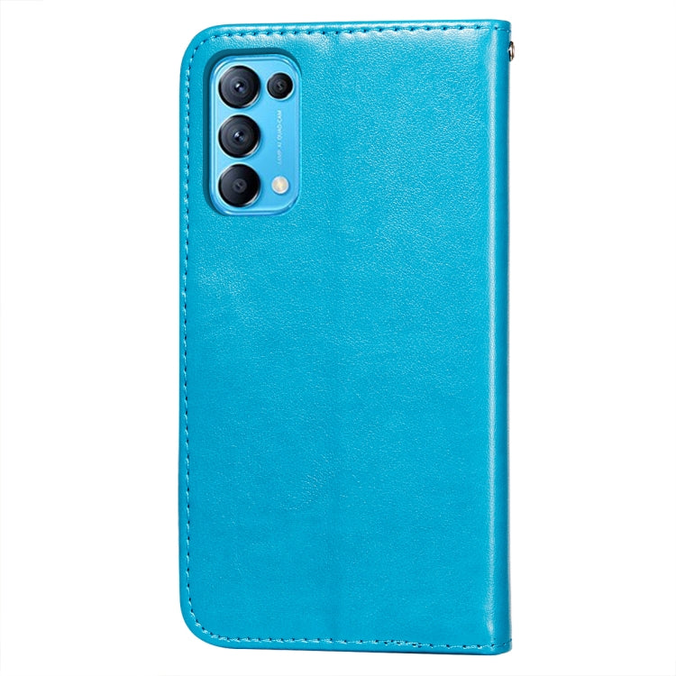 For OPPO Find X3 Lite / Reno5 5G Flower Vine Embossing Pattern Horizontal Flip Leather Case with Card Slot & Holder & Wallet & Lanyard