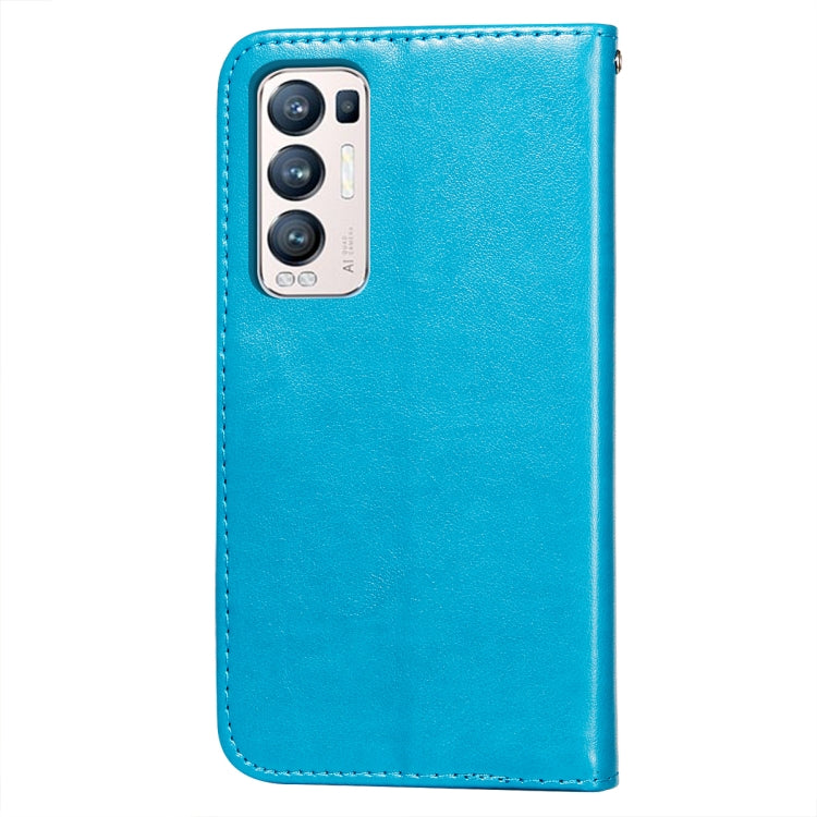 For OPPO Find X3 Neo / Reno5 Pro Plus 5G Flower Vine Embossing Pattern Horizontal Flip Leather Case with Card Slot & Holder & Wallet & Lanyard