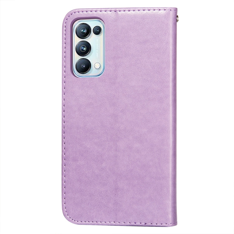 For OPPO Reno5 Pro 5G Flower Vine Embossing Pattern Horizontal Flip Leather Case with Card Slot & Holder & Wallet & Lanyard