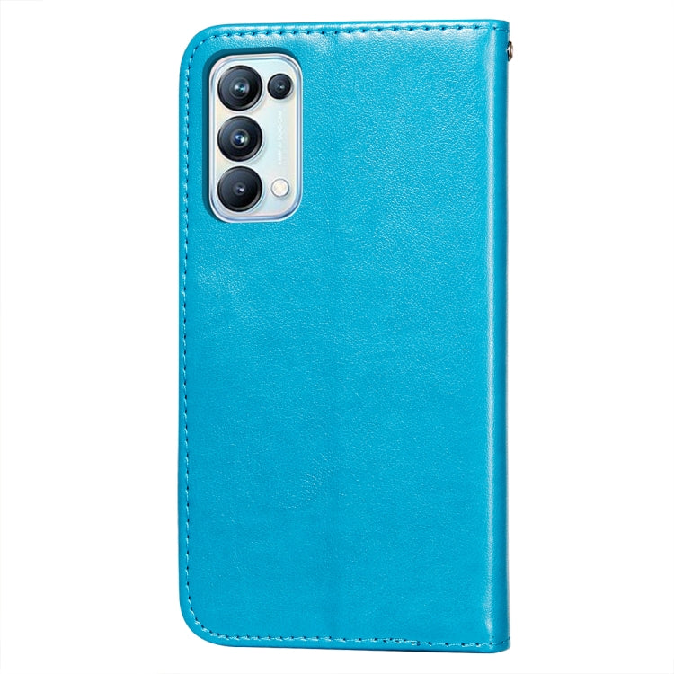 For OPPO Reno5 Pro 5G Flower Vine Embossing Pattern Horizontal Flip Leather Case with Card Slot & Holder & Wallet & Lanyard