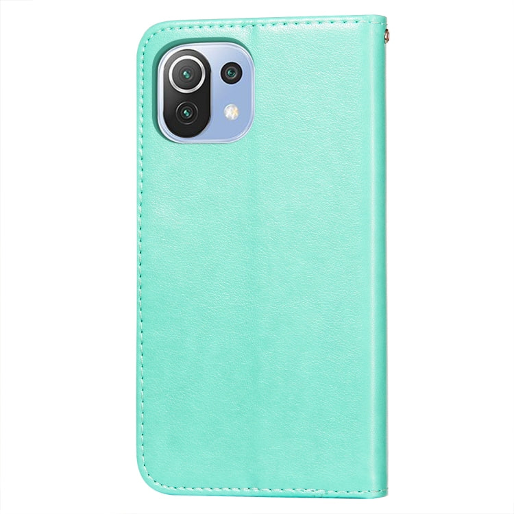 For Xiaomi Mi 11 Lite Flower Vine Embossing Pattern Horizontal Flip Leather Case with Card Slot & Holder & Wallet & Lanyard