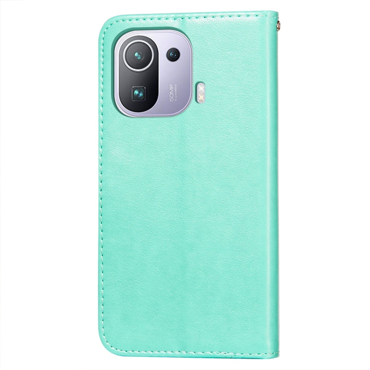 For Xiaomi Mi 11 Pro Flower Vine Embossing Pattern Horizontal Flip Leather Case with Card Slot & Holder & Wallet & Lanyard