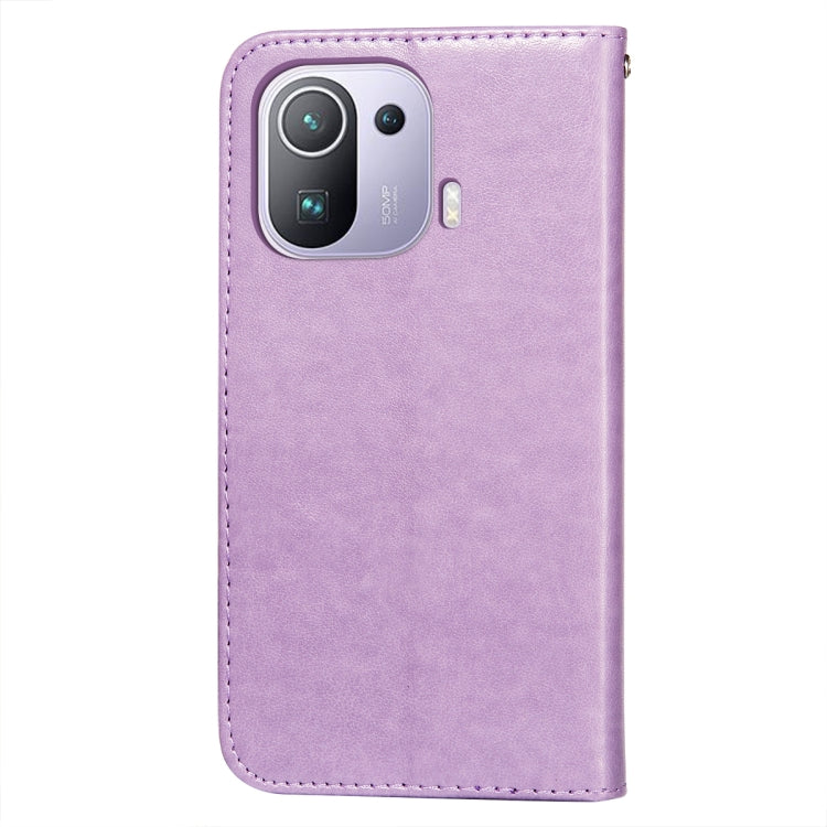 For Xiaomi Mi 11 Pro Flower Vine Embossing Pattern Horizontal Flip Leather Case with Card Slot & Holder & Wallet & Lanyard