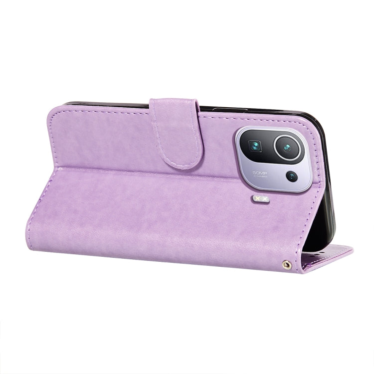 For Xiaomi Mi 11 Pro Flower Vine Embossing Pattern Horizontal Flip Leather Case with Card Slot & Holder & Wallet & Lanyard