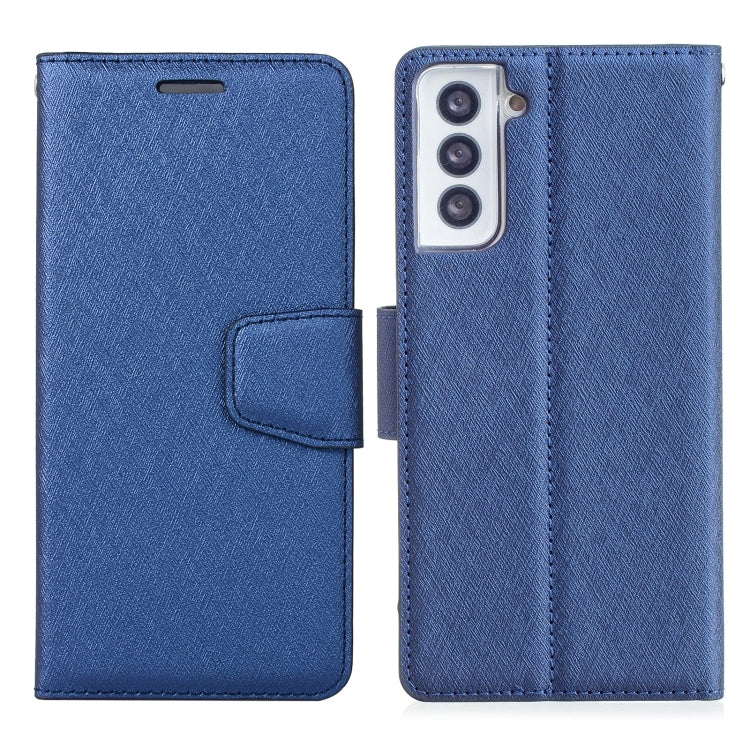 For Samsung Galaxy S21 5G Silk Texture Horizontal Flip Leather Case with Holder & Card Slots & Wallet & Photo Frame