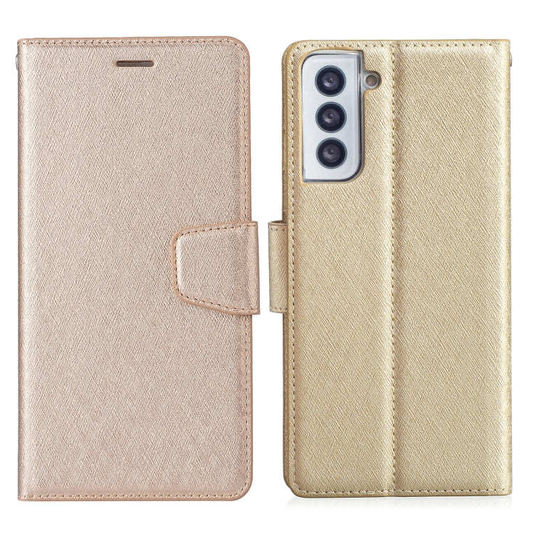 For Samsung Galaxy S21 5G Silk Texture Horizontal Flip Leather Case with Holder & Card Slots & Wallet & Photo Frame