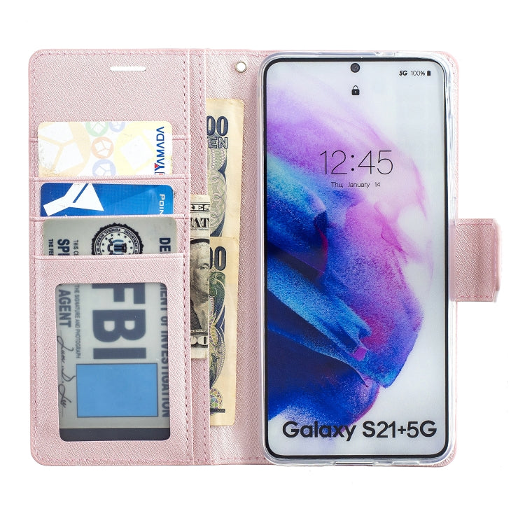 For Samsung Galaxy S21+ 5G Silk Texture Horizontal Flip Leather Case with Holder & Card Slots & Wallet & Photo Frame