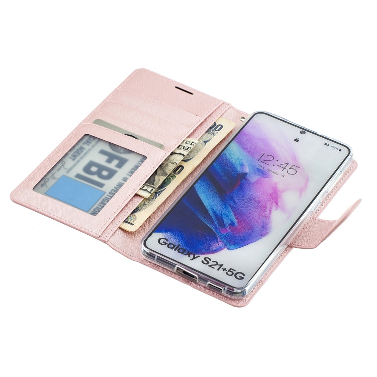 For Samsung Galaxy S21+ 5G Silk Texture Horizontal Flip Leather Case with Holder & Card Slots & Wallet & Photo Frame