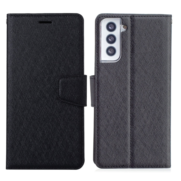 For Samsung Galaxy S21+ 5G Silk Texture Horizontal Flip Leather Case with Holder & Card Slots & Wallet & Photo Frame