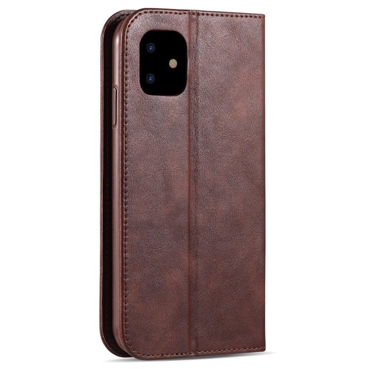 For iPhone 11 AZNS Retro Texture Magnetic Horizontal Flip PU Leather Case with Holder & Card Slots & Photo Frame