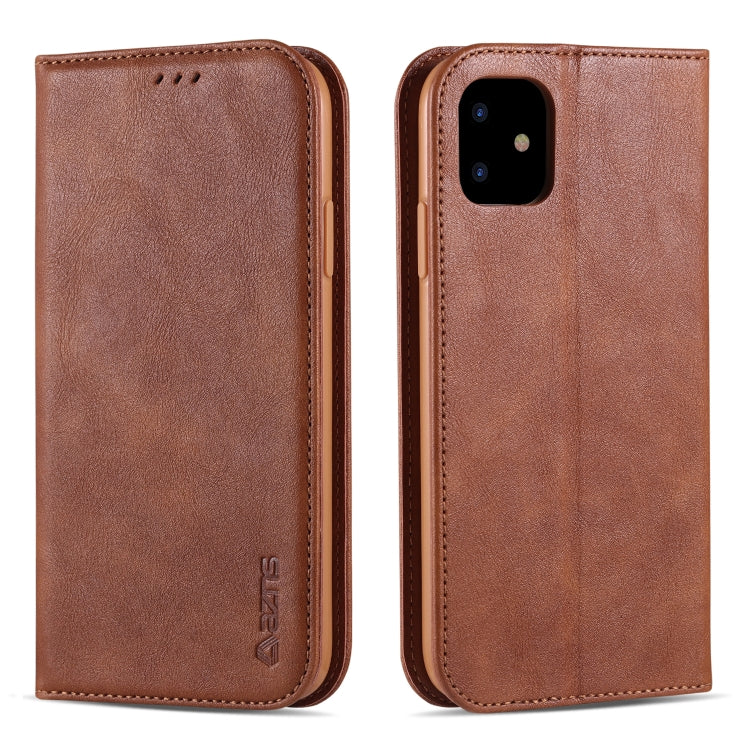 For iPhone 11 AZNS Retro Texture Magnetic Horizontal Flip PU Leather Case with Holder & Card Slots & Photo Frame