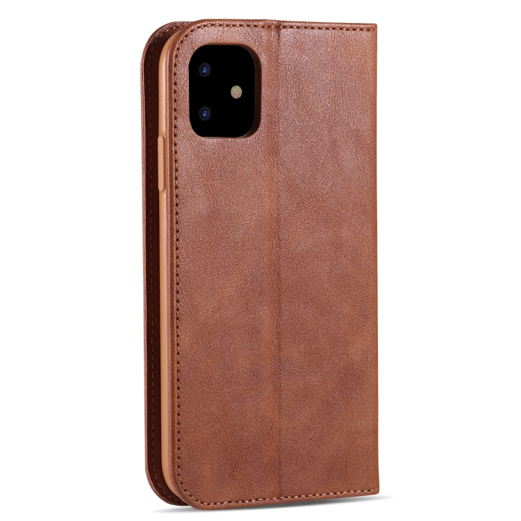 For iPhone 11 AZNS Retro Texture Magnetic Horizontal Flip PU Leather Case with Holder & Card Slots & Photo Frame