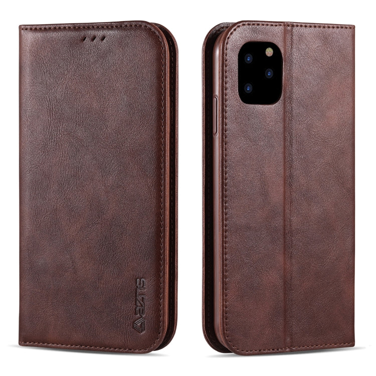 For iPhone 11 Pro AZNS Retro Texture Magnetic Horizontal Flip PU Leather Case with Holder & Card Slots & Photo Frame