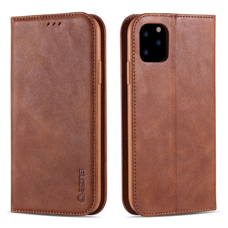 For iPhone 11 Pro AZNS Retro Texture Magnetic Horizontal Flip PU Leather Case with Holder & Card Slots & Photo Frame