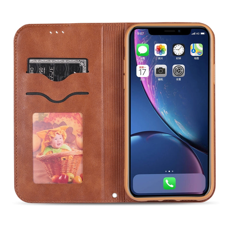 For iPhone 11 Pro AZNS Retro Texture Magnetic Horizontal Flip PU Leather Case with Holder & Card Slots & Photo Frame