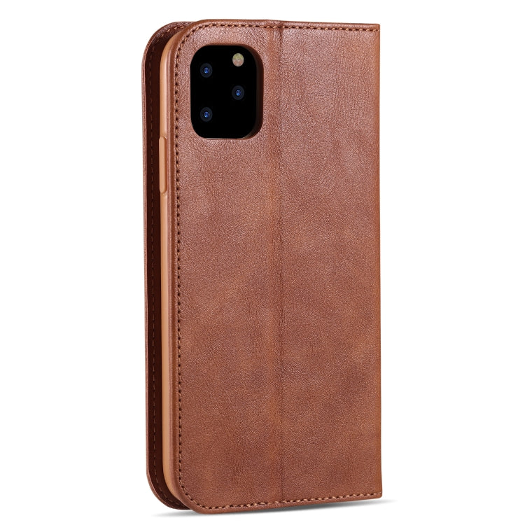 For iPhone 11 Pro Max AZNS Retro Texture Magnetic Horizontal Flip PU Leather Case with Holder & Card Slots & Photo Frame