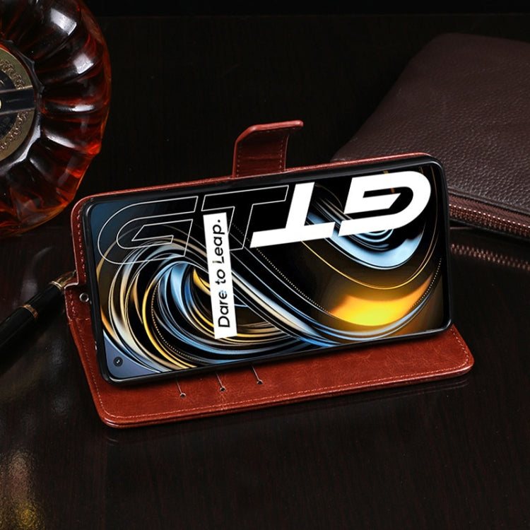 For OPPO Realme Q3 Pro idewei Crazy Horse Texture Horizontal Flip Leather Case with Holder & Card Slots & Wallet