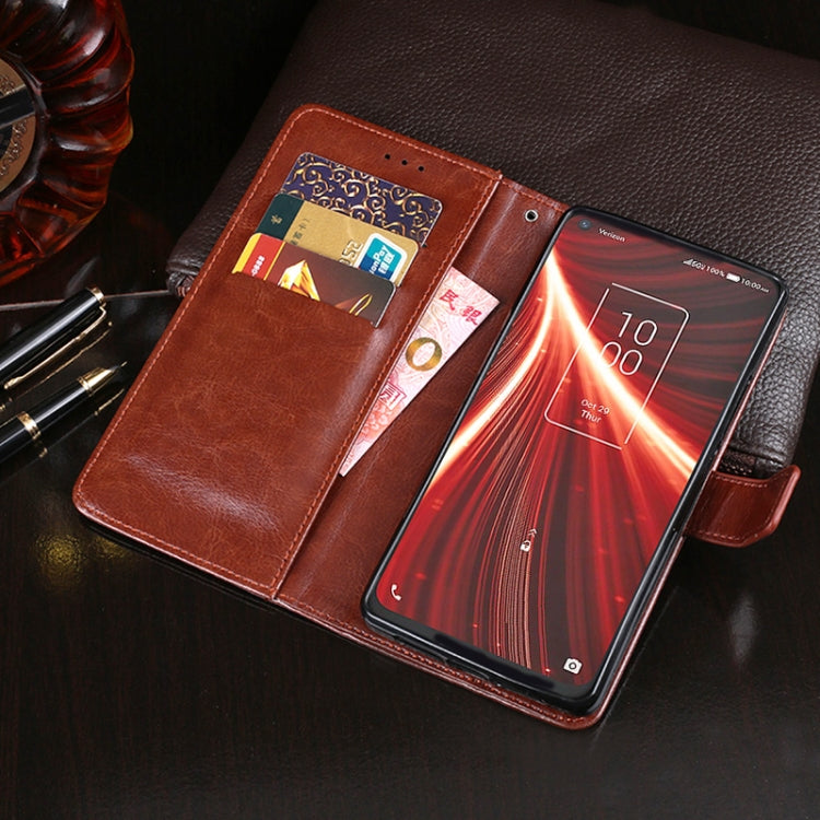 For TCL 10 5G UW idewei Crazy Horse Texture Horizontal Flip Leather Case with Holder & Card Slots & Wallet