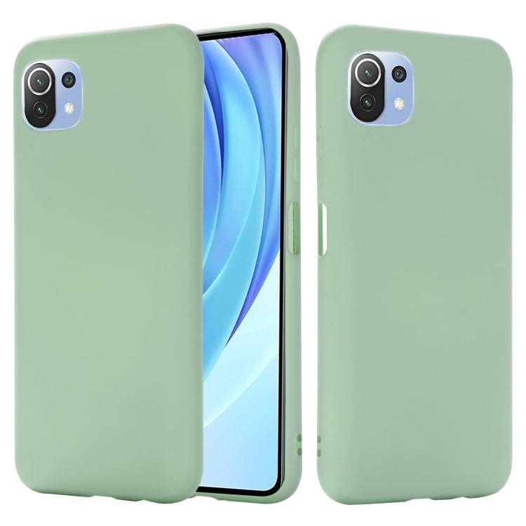 For Xiaomi Mi 11 Lite Solid Color Liquid Silicone Dropproof Full Coverage Protective Case
