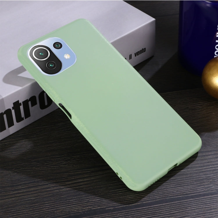 For Xiaomi Mi 11 Lite Solid Color Liquid Silicone Dropproof Full Coverage Protective Case
