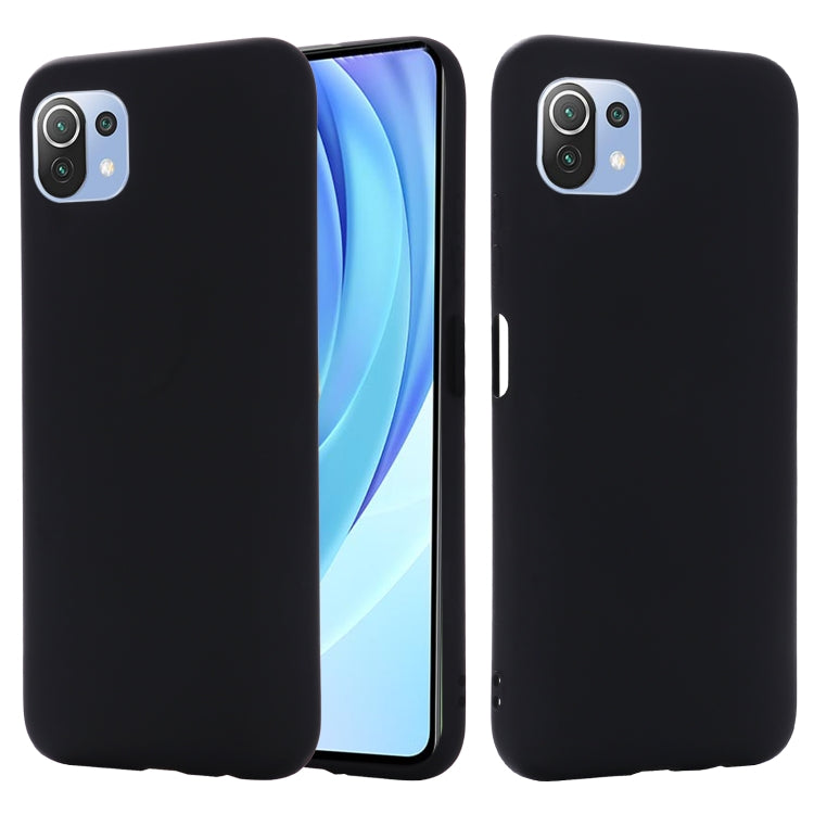 For Xiaomi Mi 11 Lite Solid Color Liquid Silicone Dropproof Full Coverage Protective Case