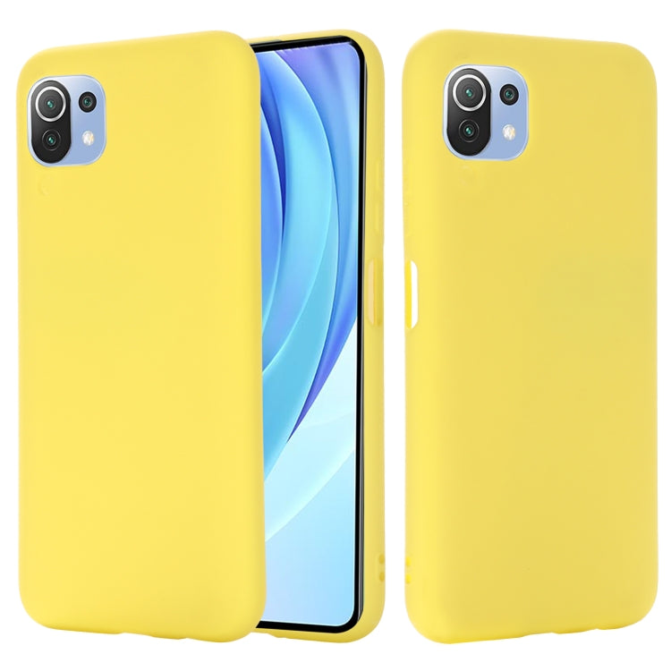For Xiaomi Mi 11 Lite Solid Color Liquid Silicone Dropproof Full Coverage Protective Case