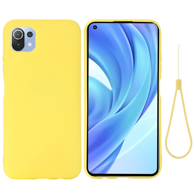 For Xiaomi Mi 11 Lite Solid Color Liquid Silicone Dropproof Full Coverage Protective Case