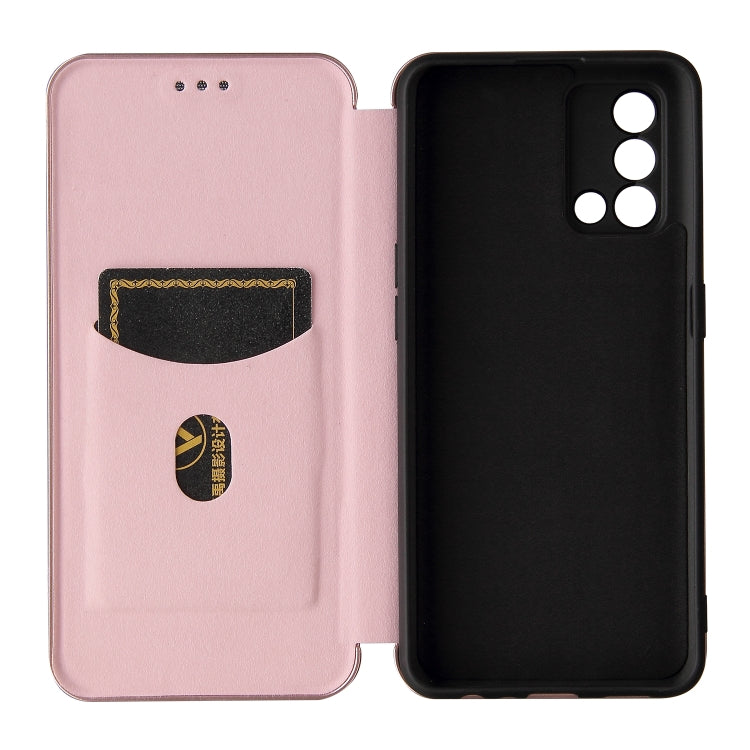 For OPPO F19 / A74 4G Carbon Fiber Texture Horizontal Flip TPU + PC + PU Leather Case with Card Slot