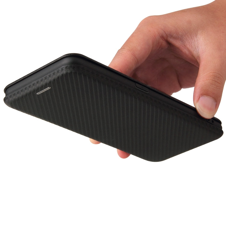 For OPPO F19 / A74 4G Carbon Fiber Texture Horizontal Flip TPU + PC + PU Leather Case with Card Slot