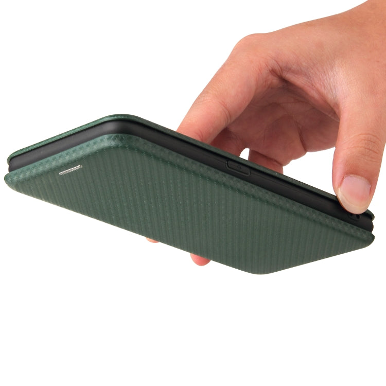 For OPPO F19 / A74 4G Carbon Fiber Texture Horizontal Flip TPU + PC + PU Leather Case with Card Slot