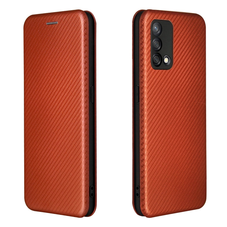 For OPPO F19 / A74 4G Carbon Fiber Texture Horizontal Flip TPU + PC + PU Leather Case with Card Slot