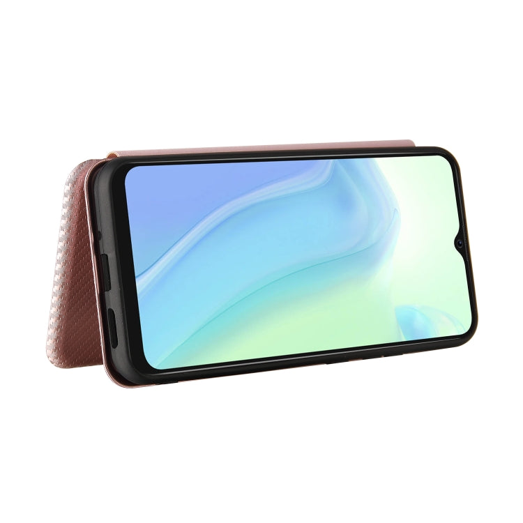 For Blackview A70 (2021) Carbon Fiber Texture Horizontal Flip TPU + PC + PU Leather Case with Card Slot