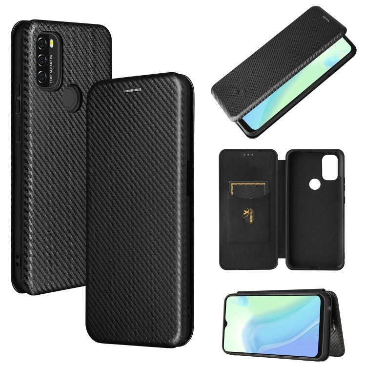 For Blackview A70 (2021) Carbon Fiber Texture Horizontal Flip TPU + PC + PU Leather Case with Card Slot