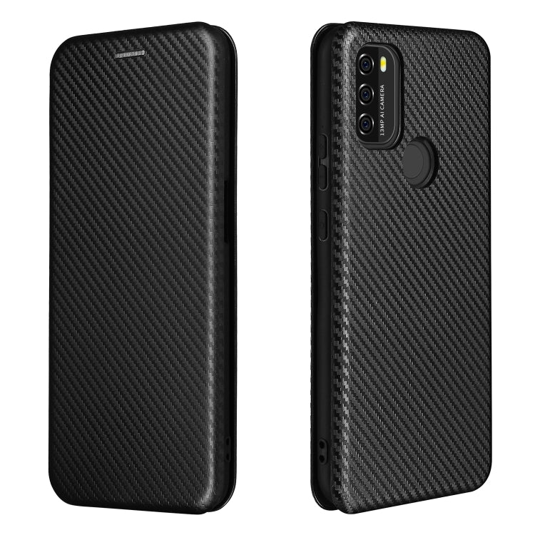 For Blackview A70 (2021) Carbon Fiber Texture Horizontal Flip TPU + PC + PU Leather Case with Card Slot