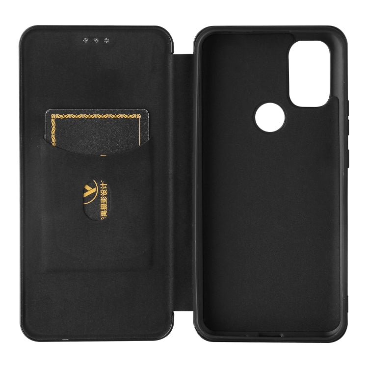 For Blackview A70 (2021) Carbon Fiber Texture Horizontal Flip TPU + PC + PU Leather Case with Card Slot