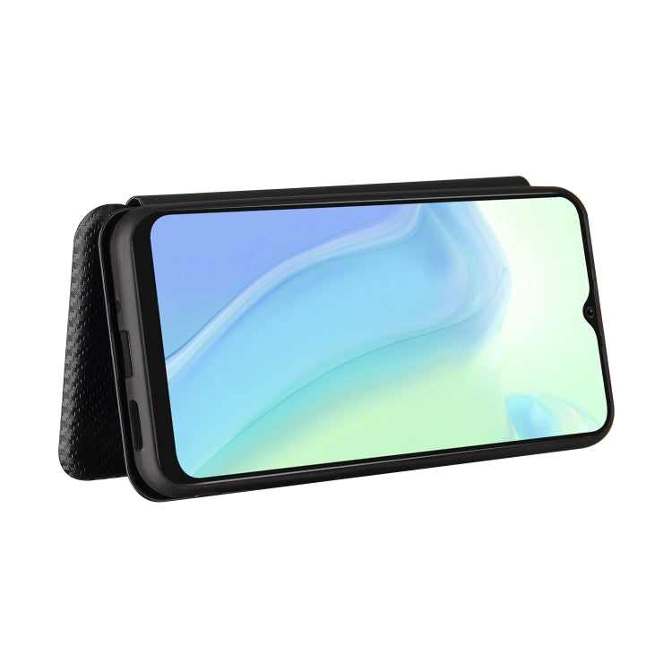 For Blackview A70 (2021) Carbon Fiber Texture Horizontal Flip TPU + PC + PU Leather Case with Card Slot