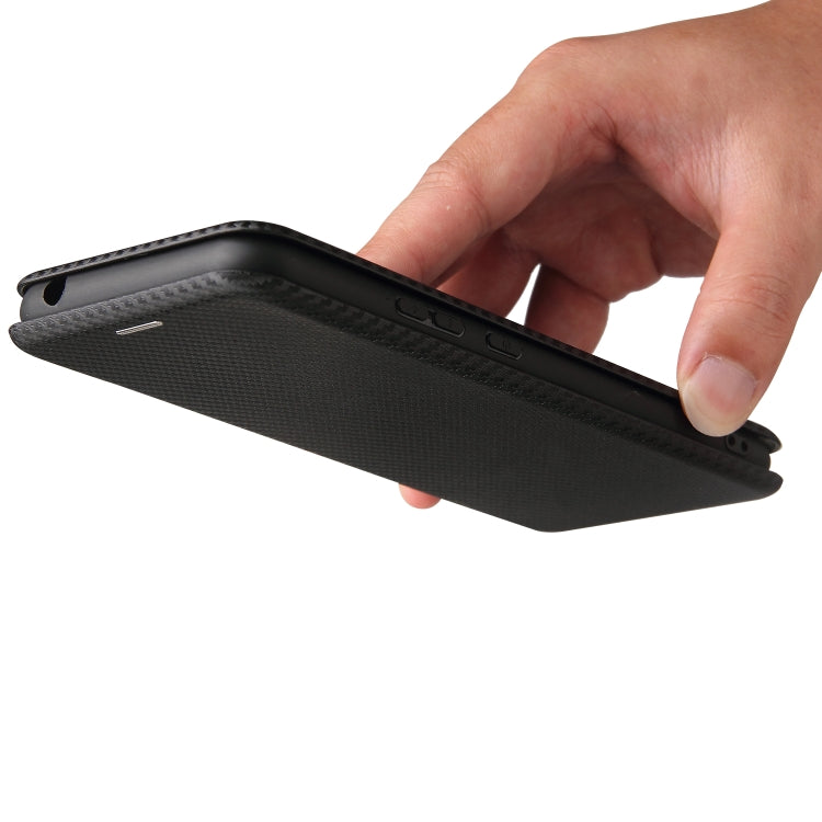 For Blackview A70 (2021) Carbon Fiber Texture Horizontal Flip TPU + PC + PU Leather Case with Card Slot