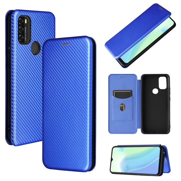 For Blackview A70 (2021) Carbon Fiber Texture Horizontal Flip TPU + PC + PU Leather Case with Card Slot