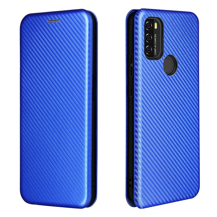 For Blackview A70 (2021) Carbon Fiber Texture Horizontal Flip TPU + PC + PU Leather Case with Card Slot