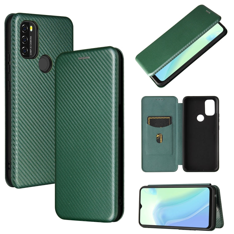 For Blackview A70 (2021) Carbon Fiber Texture Horizontal Flip TPU + PC + PU Leather Case with Card Slot