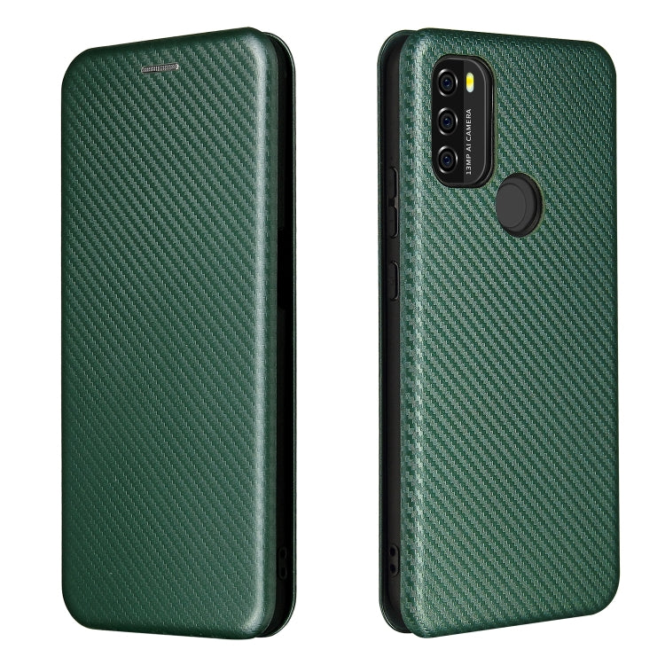 For Blackview A70 (2021) Carbon Fiber Texture Horizontal Flip TPU + PC + PU Leather Case with Card Slot