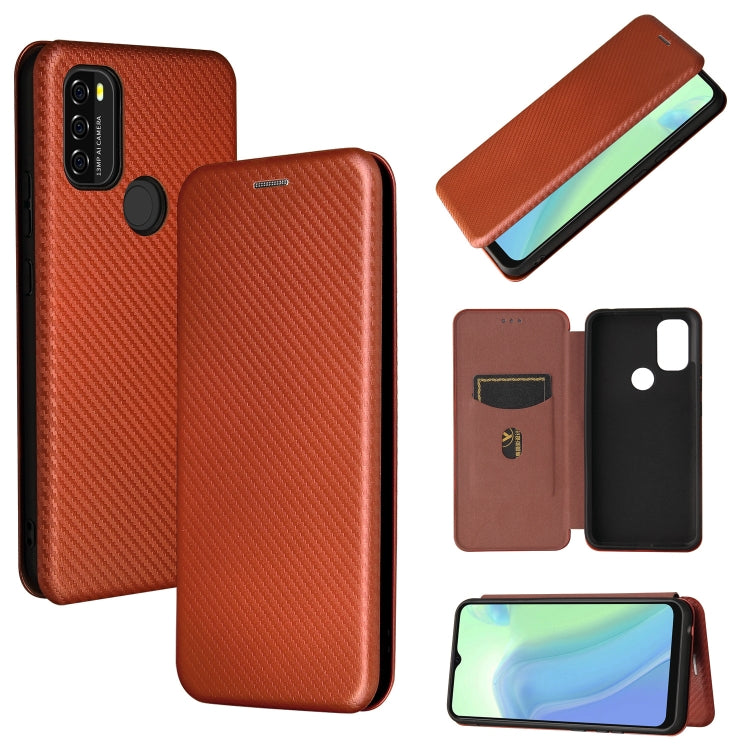 For Blackview A70 (2021) Carbon Fiber Texture Horizontal Flip TPU + PC + PU Leather Case with Card Slot