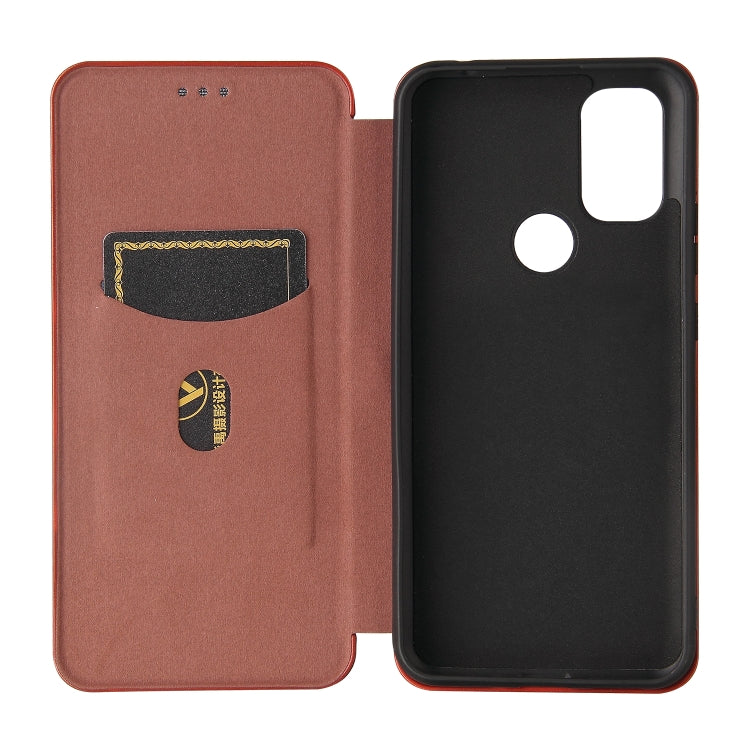 For Blackview A70 (2021) Carbon Fiber Texture Horizontal Flip TPU + PC + PU Leather Case with Card Slot