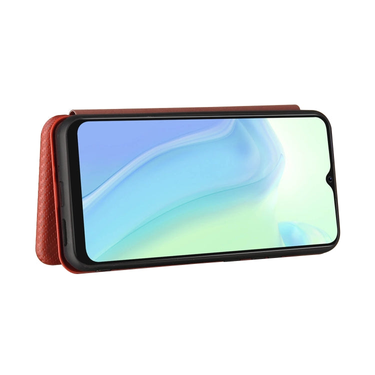 For Blackview A70 (2021) Carbon Fiber Texture Horizontal Flip TPU + PC + PU Leather Case with Card Slot
